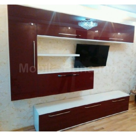 Mobila living Bordo cu alb A-54