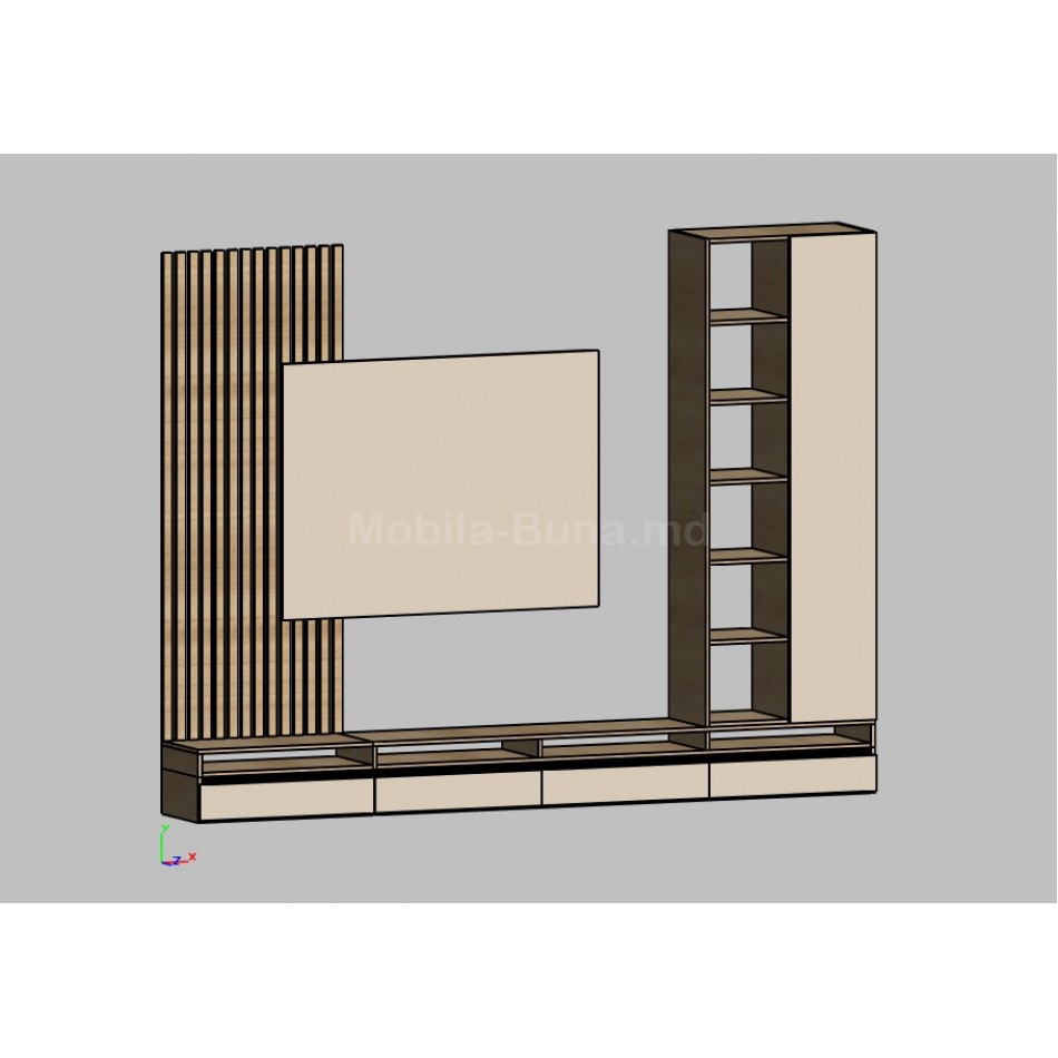 Mobilă living modernă cu iluminare LED | Design la comandă
