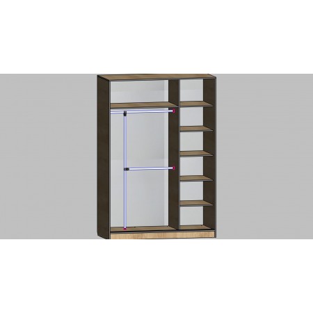 Шкаф-купе 2 двери + стекло A-4